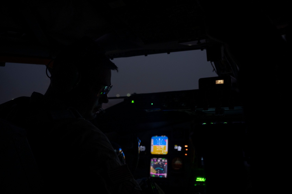 When the Dust Settles: Stratotanker Crew Refuels Falcons in the Desert