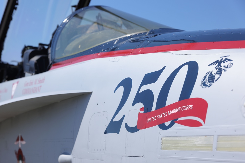 MCRC Visits Marines 250 F/A-18D Hornet at Hanscom Air Force Base