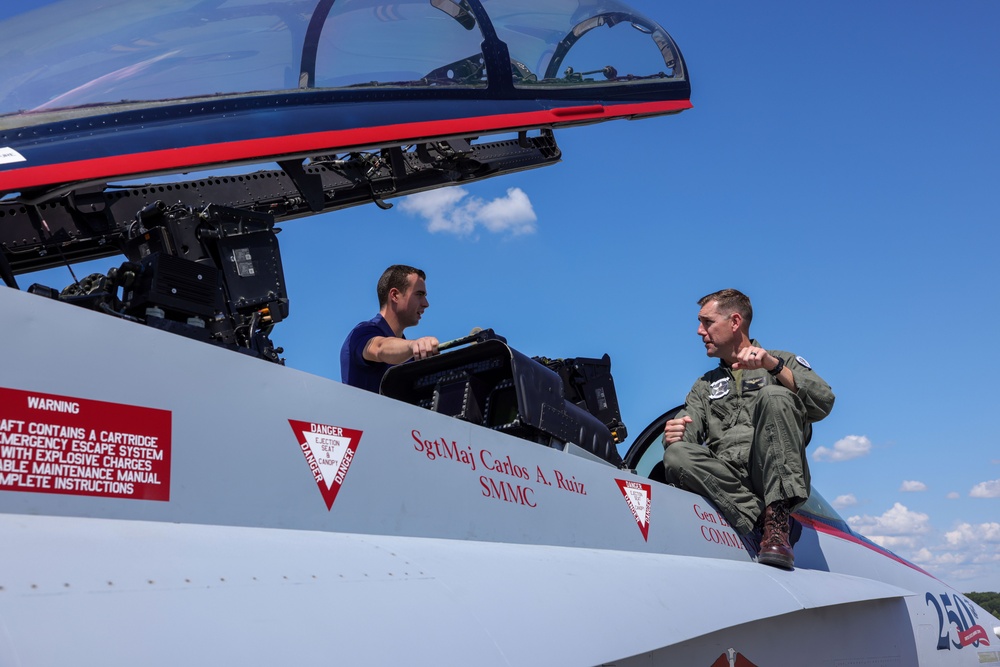 MCRC Visits Marines 250 F/A-18D Hornet at Hanscom Air Force Base