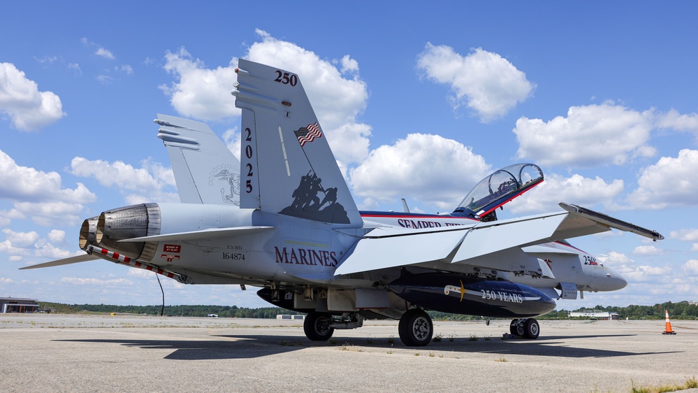 MCRC Visits Marines 250 F/A-18D Hornet at Hanscom Air Force Base