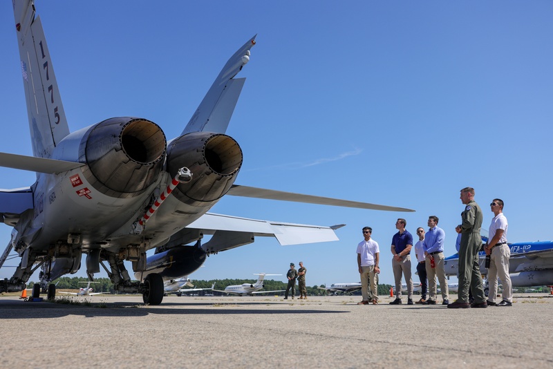 MCRC Visits Marines 250 F/A-18D Hornet at Hanscom Air Force Base