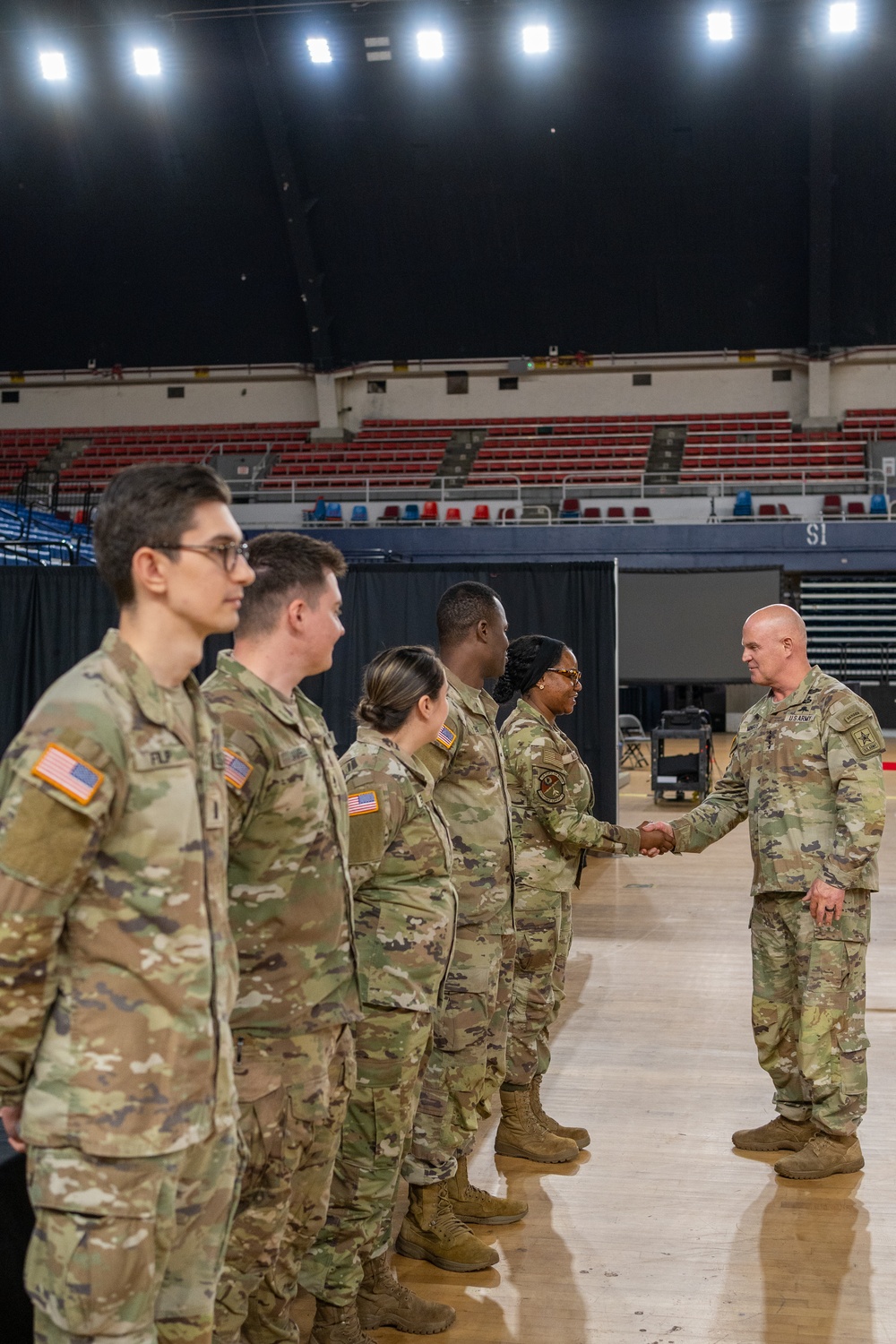 Vice Chief of Staff of the Army Gen. James J. Mingus meets with Soldiers deployed to the nation’s capital