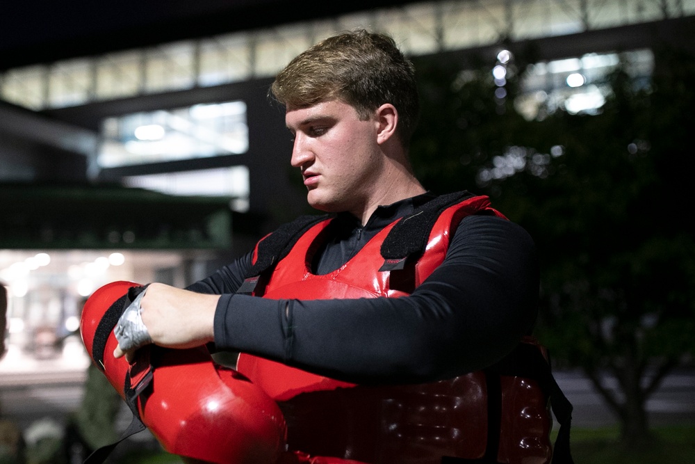 USS Tripoli Sailors Go Through the Non-Lethal Weapons Course