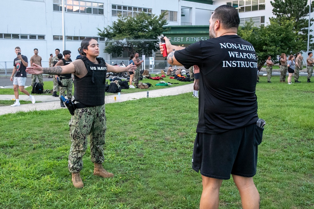 USS Tripoli Sailors Go Through the Non-Lethal Weapons Course