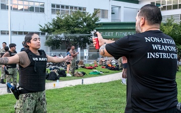 USS Tripoli Sailors Go Through the Non-Lethal Weapons Course