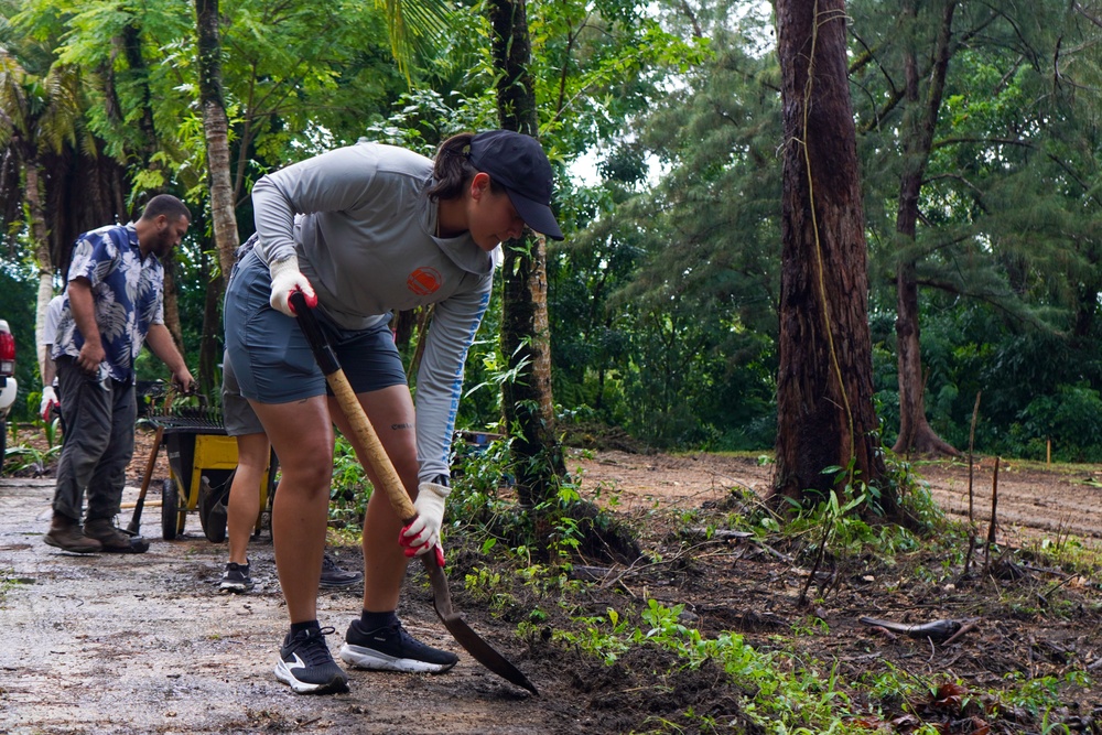 Camp Blaz Marines and civilians volunteer with the Guåhan Sustainable Culture
