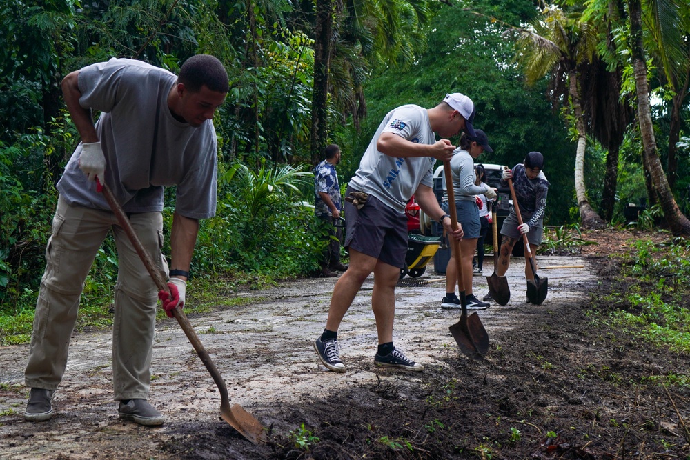 Camp Blaz Marines and civilians volunteer with the Guåhan Sustainable Culture