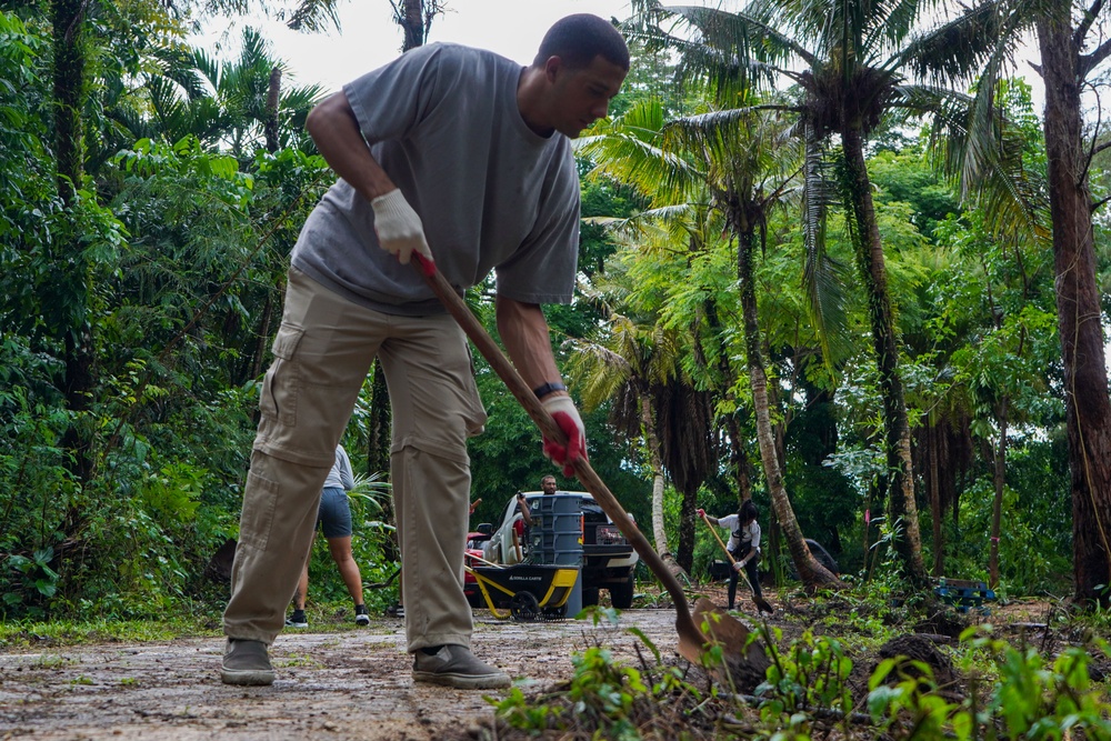 Camp Blaz Marines and civilians volunteer with the Guåhan Sustainable Culture