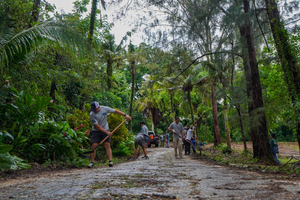 Camp Blaz Marines and civilians volunteer with the Guåhan Sustainable Culture