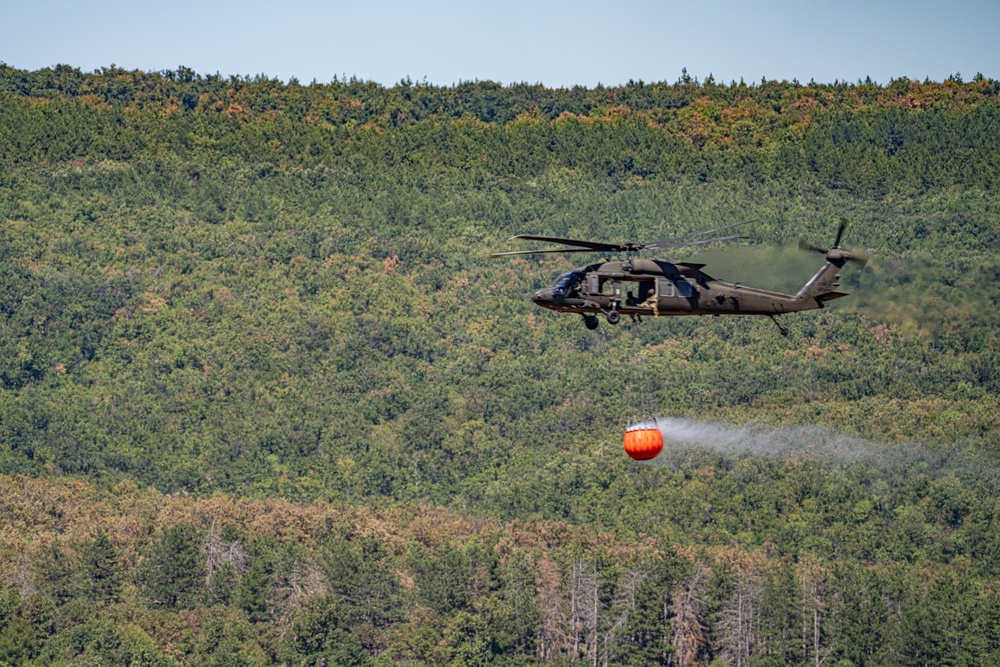 3rd Assault Helicopter Battalion, 501st Aviation Regiment, Conducts fire suppression at Novo Selo Training Area, Bulgaria