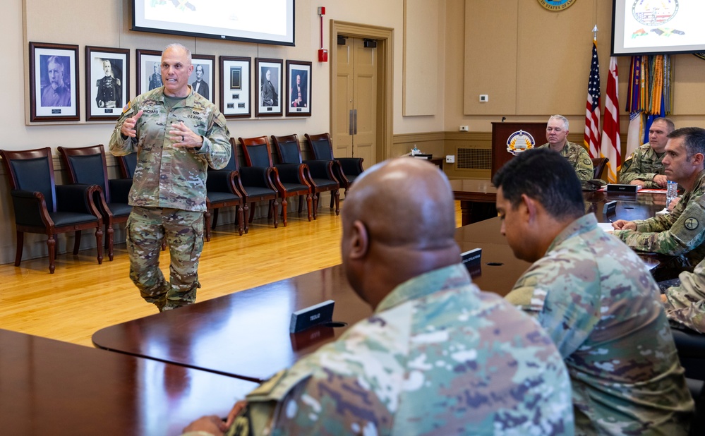 Brig. Gen. Leland Blanchard, U.S. Army Guard Commander, Speaks with JTF Leadership