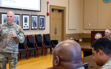 Brig. Gen. Leland Blanchard, U.S. Army Guard Commander, Speaks with JTF Leadership