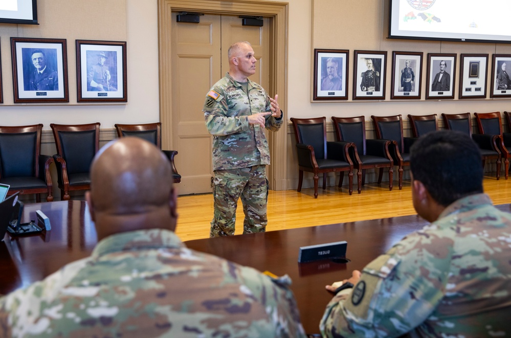 U.S. Army Guard Commander, Brig. Gen. Leland Blanchard, Speaks with JTF Leadership