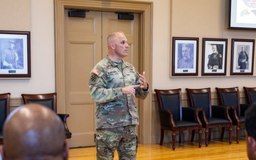 U.S. Army Guard Commander, Brig. Gen. Leland Blanchard, Speaks with JTF Leadership