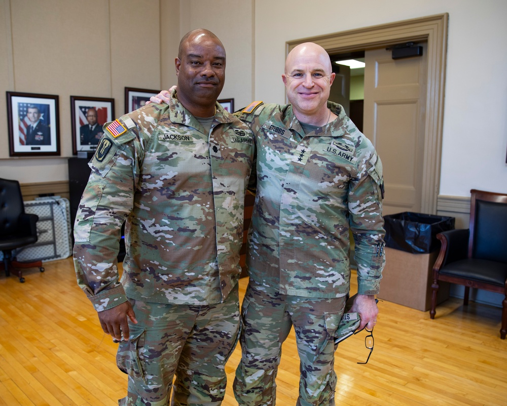Director of the Army National Guard, Lt. Gen. Jonathan Stubbs, Speaks with JTF Leadership