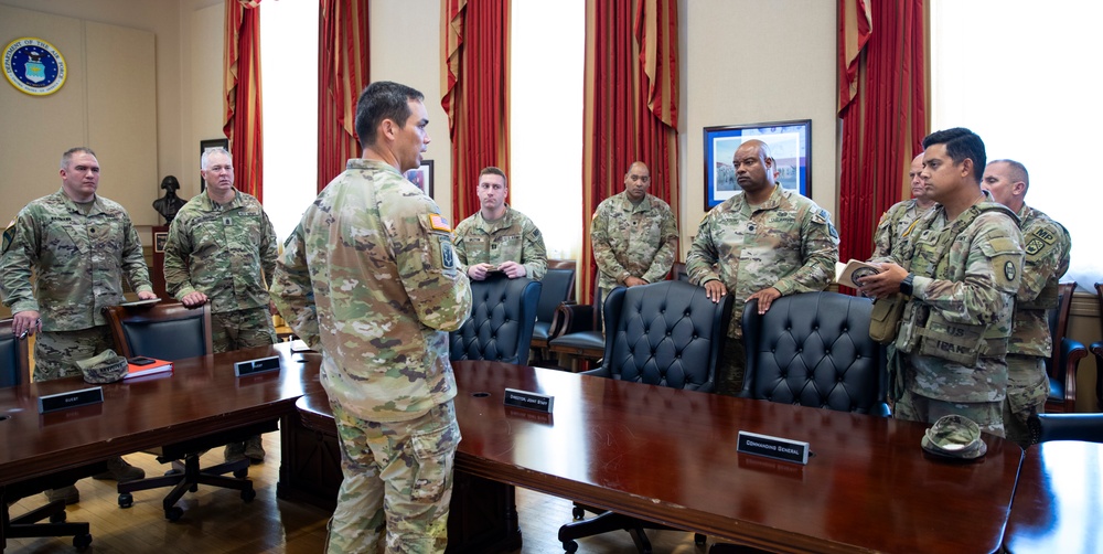 Commander of the Joint Task Force-District of Columbia, Col. Larry Doane, Speaks with JTF Commanders
