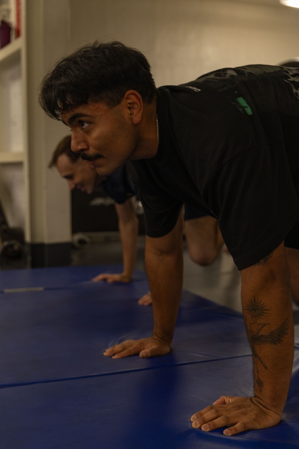 USS Gerald R. Ford (CVN 78) Sailors Conduct Physical Fitness Training