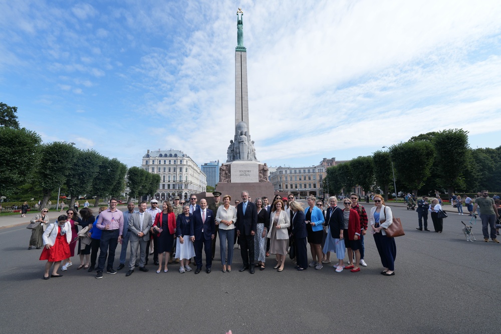 U.S. Congressman Visits Latvian Monument for Flyover