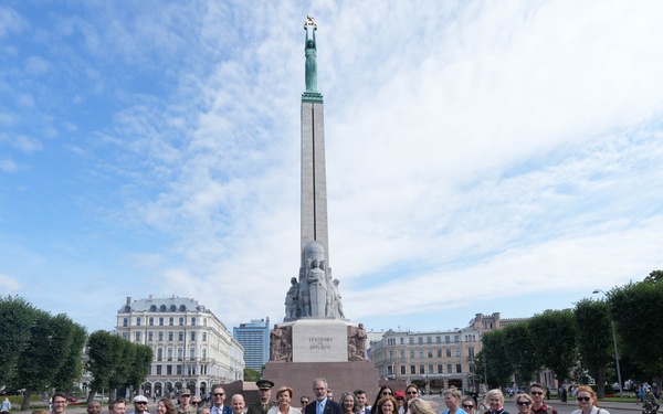 U.S. Congressman Visits Latvian Monument for Flyover