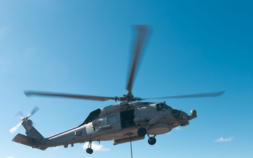 USS Gerald R. Ford (CVN 78) Conducts Logistics Replenishment in North Sea