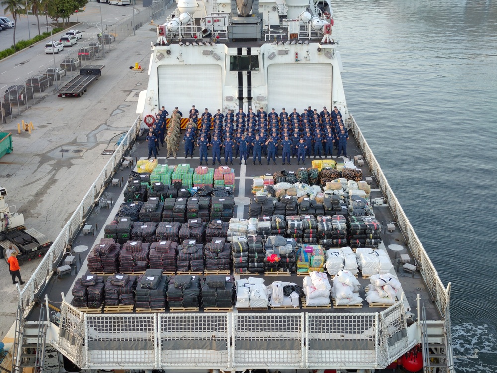 Coast Guard Cutter Hamilton offloads more than 76,140 lbs in illegal narcotics