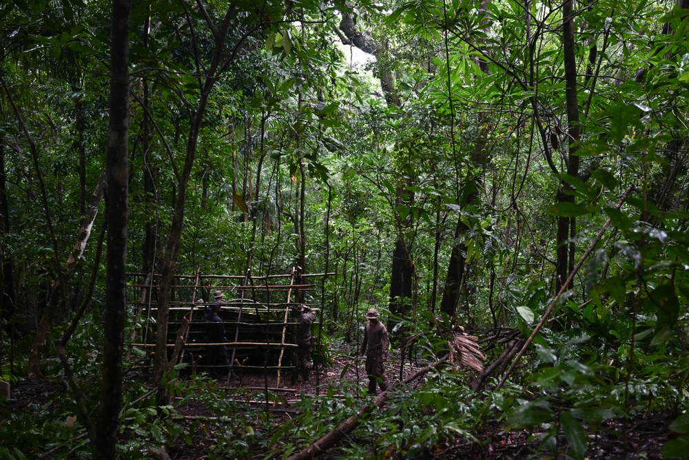 U.S. Marines and Panamanians participate in combined jungle course