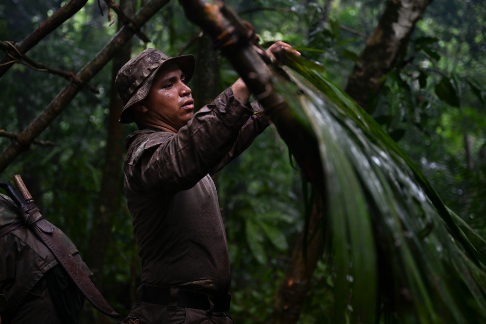U.S. Marines and Panamanians participate in combined jungle course