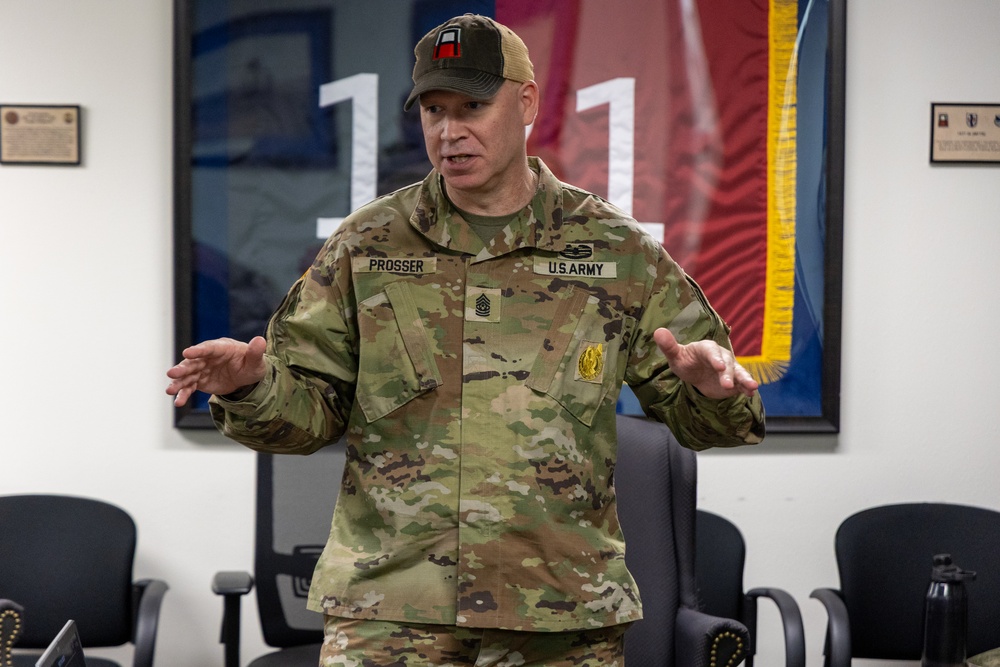 Senior Enlisted Advisor of First Army Hands Out Coins