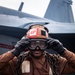 USS Gerald R. Ford (CVN 78) Sailor Dons Goggles