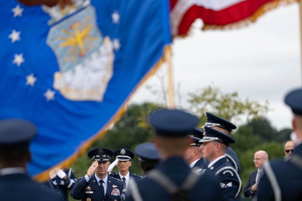 Military Funeral Honors are Conducted for U.S. Air Force Capt. Wade Holmes in Section 57