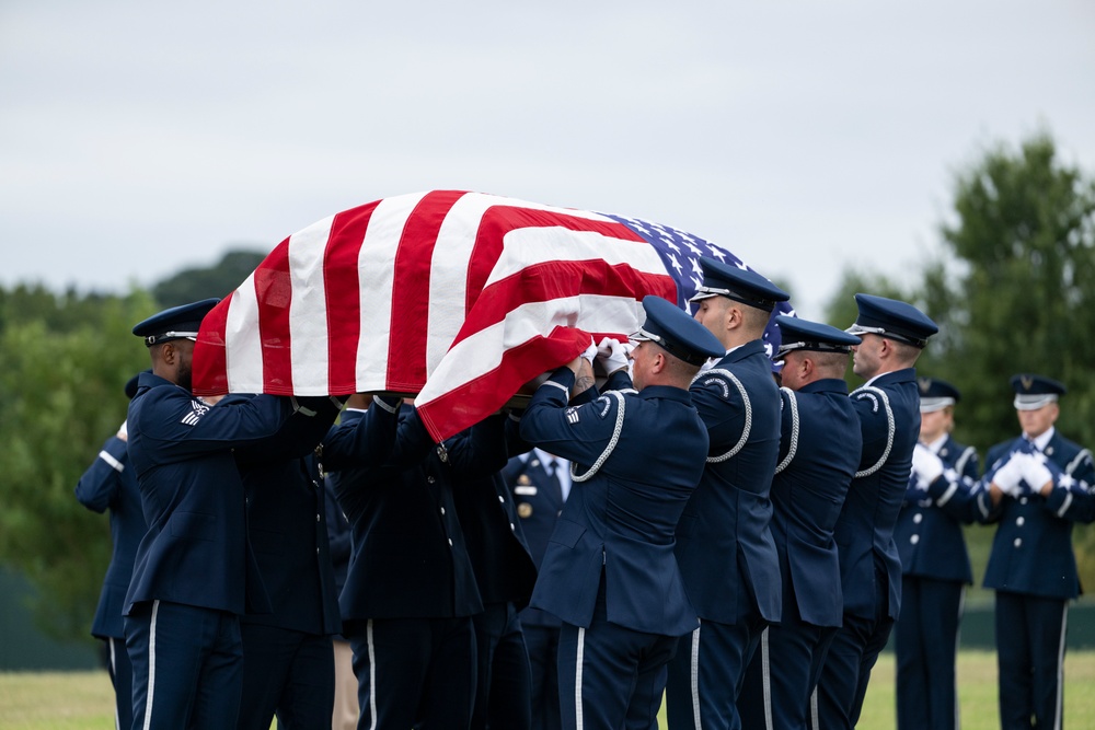 Military Funeral Honors are Conducted for U.S. Air Force Capt. Wade Holmes in Section 57
