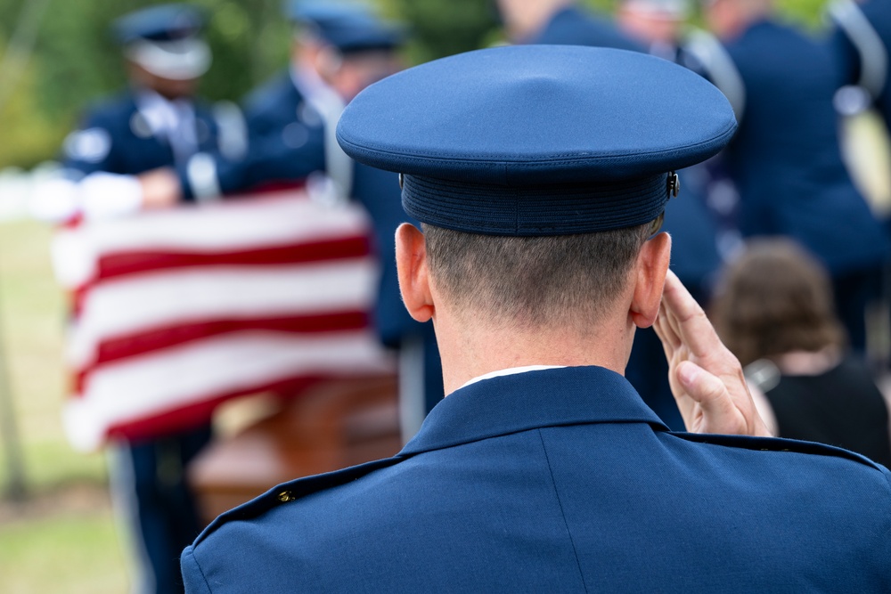 Military Funeral Honors are Conducted for U.S. Air Force Capt. Wade Holmes in Section 57