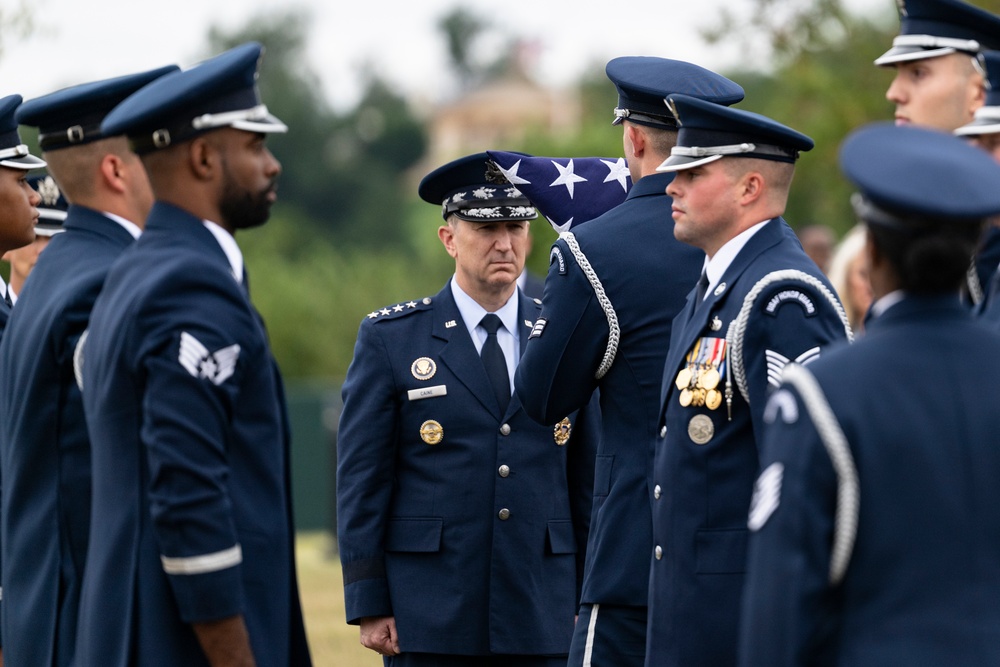 Military Funeral Honors are Conducted for U.S. Air Force Capt. Wade Holmes in Section 57