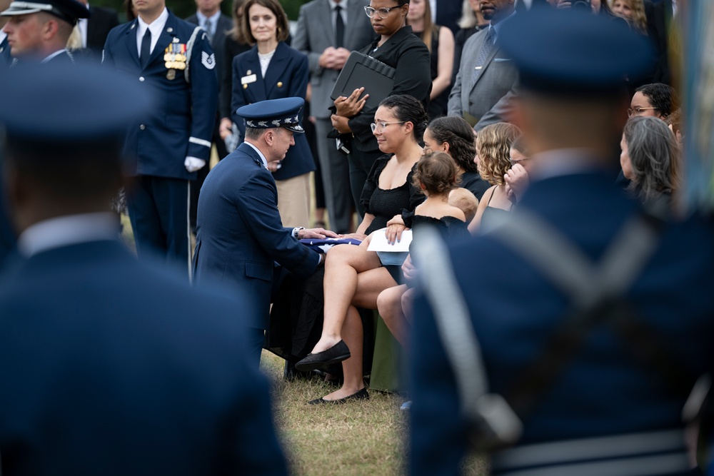 Military Funeral Honors are Conducted for U.S. Air Force Capt. Wade Holmes in Section 57