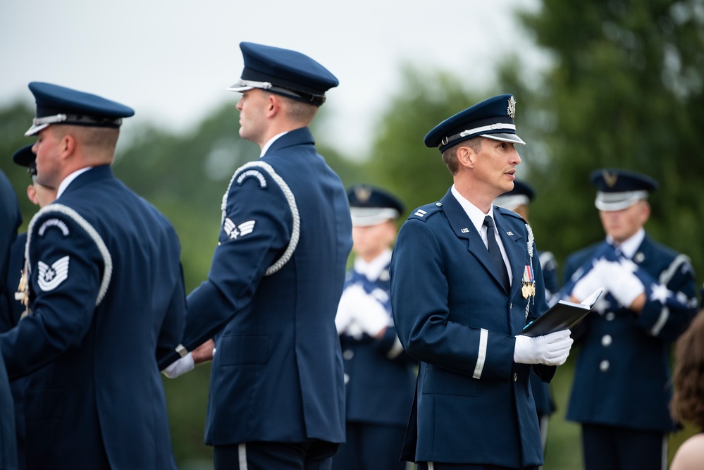 Military Funeral Honors are Conducted for U.S. Air Force Capt. Wade Holmes in Section 57