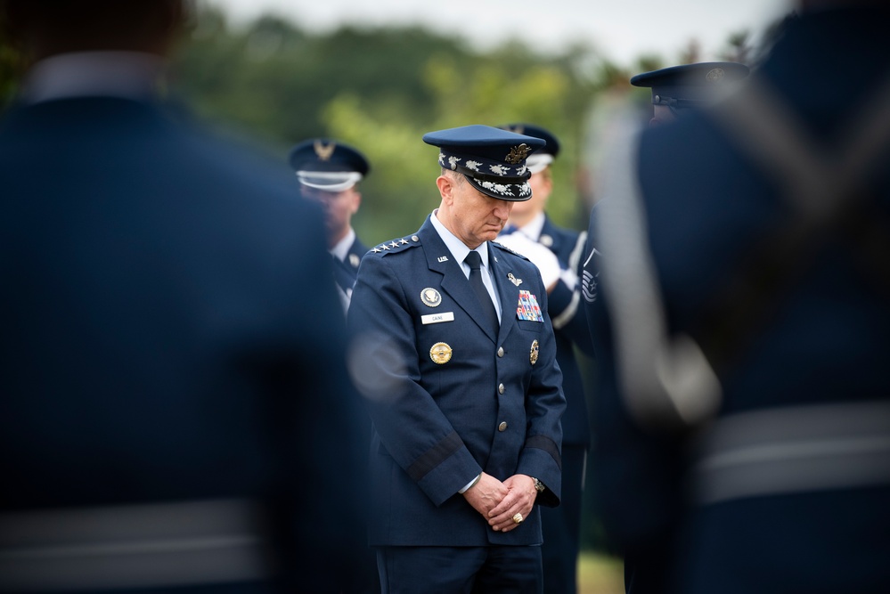 Military Funeral Honors are Conducted for U.S. Air Force Capt. Wade Holmes in Section 57