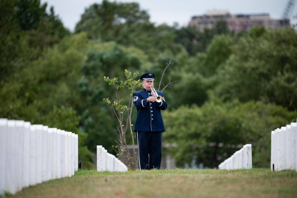 Military Funeral Honors are Conducted for U.S. Air Force Capt. Wade Holmes in Section 57