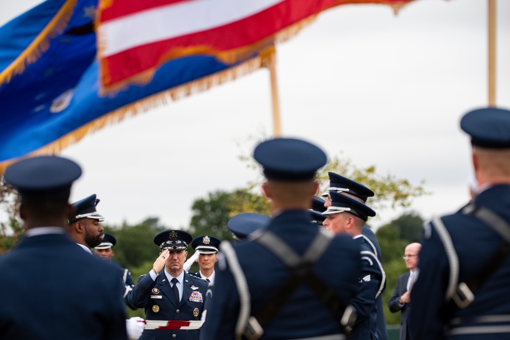 Military Funeral Honors are Conducted for U.S. Air Force Capt. Wade Holmes in Section 57