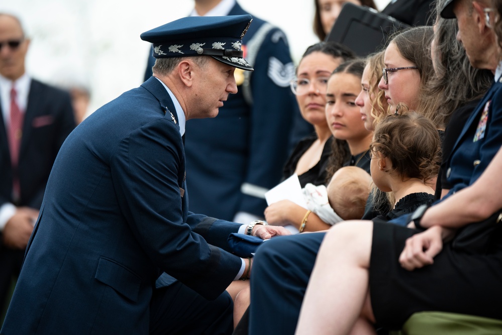 Military Funeral Honors are Conducted for U.S. Air Force Capt. Wade Holmes in Section 57