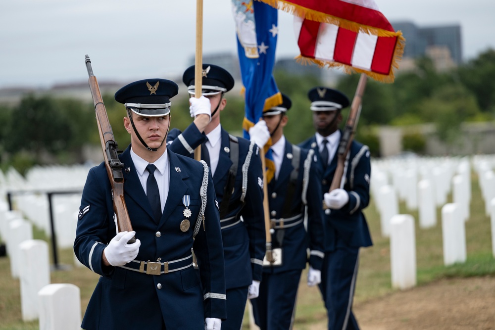 Military Funeral Honors are Conducted for U.S. Air Force Capt. Wade Holmes in Section 57
