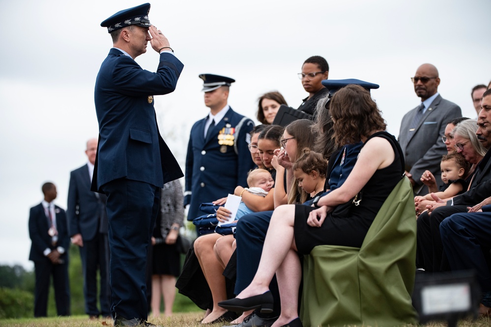 Military Funeral Honors are Conducted for U.S. Air Force Capt. Wade Holmes in Section 57