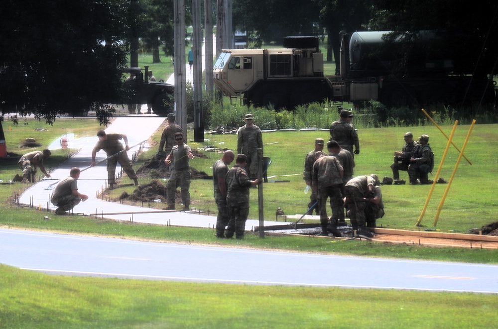 279th Engineer Utilities Detachment puts finishing touches on 2025 sidewalk troop project at Fort McCoy