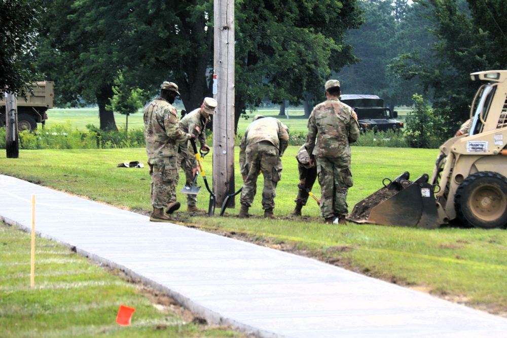 279th Engineer Utilities Detachment puts finishing touches on 2025 sidewalk troop project at Fort McCoy