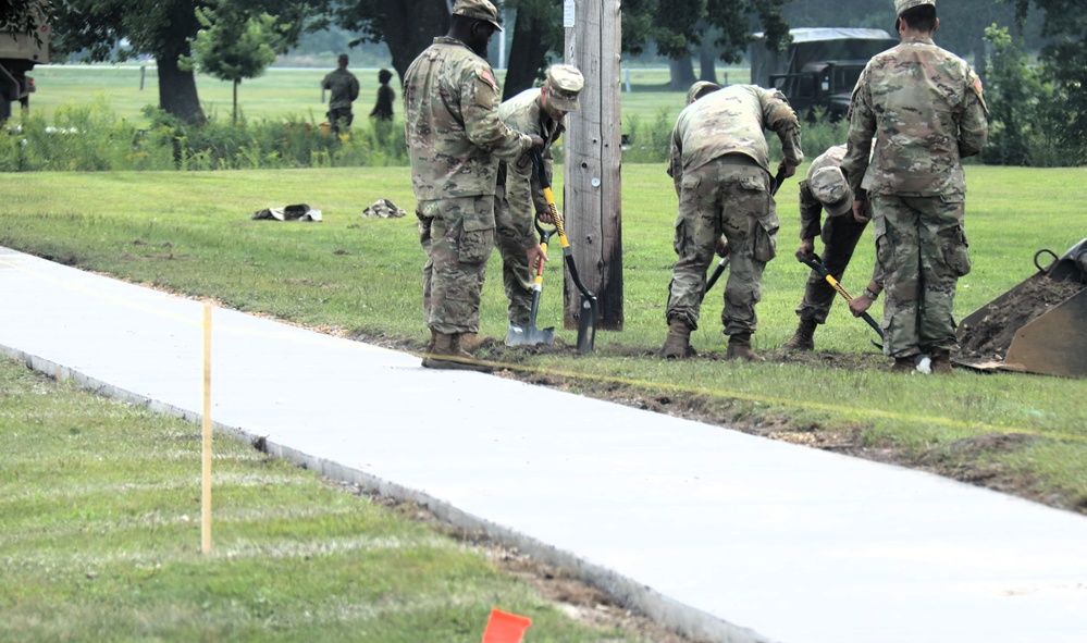 279th Engineer Utilities Detachment puts finishing touches on 2025 sidewalk troop project at Fort McCoy