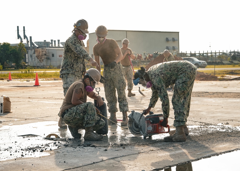 NMCB 11 Conducts Airfield Damage Repair Assessment