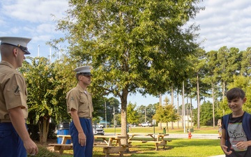 Combat Logistics Battalion 22 and 2nd Marine Aircraft Wing Band welcome Carolina Forest Elementary students back to school