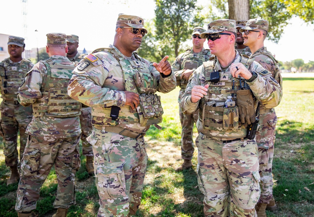 Guard Soldiers Patrol the National Mall in Washington D.C.