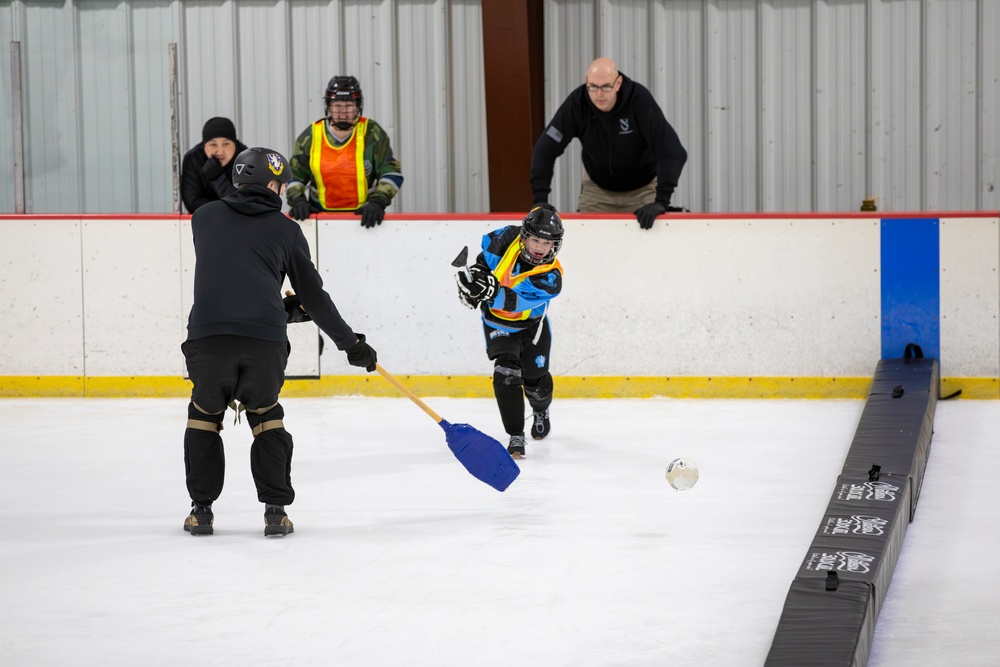 Soldiers Compete in Broomball