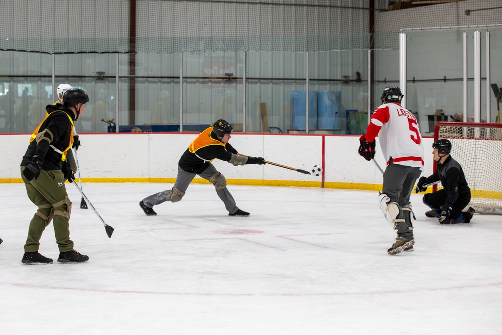 Soldiers Compete in Broomball