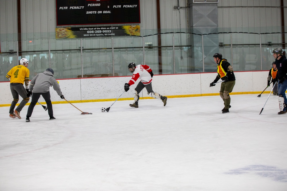 Soldiers Compete in Broomball